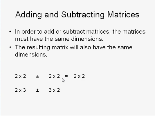 Matrix Addition and Subtraction Tutorial | Sophia Learning