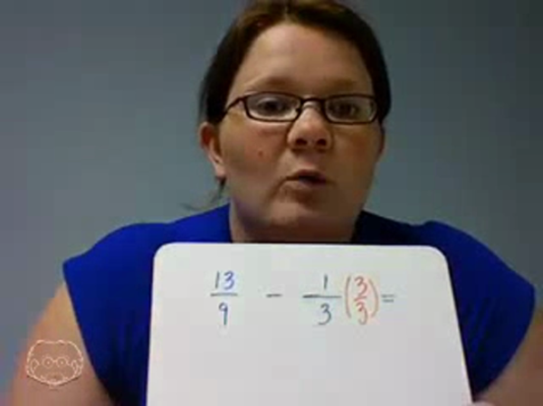 Subtracting Fractions with Unlike Denominators Regrouping Tutorial
