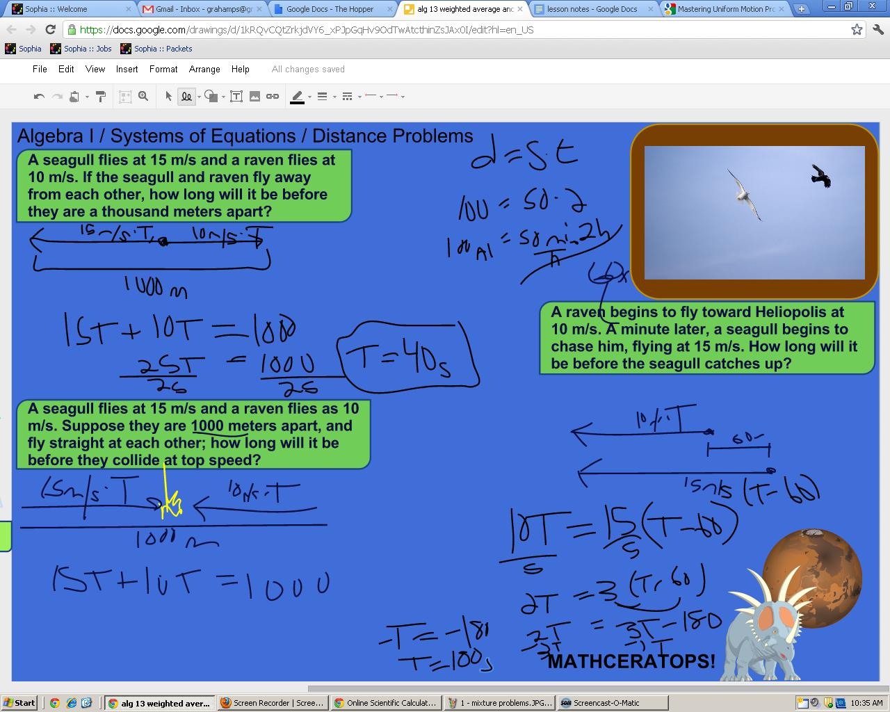 Weighted Average and Uniform Motion Problems Tutorial Sophia Learning