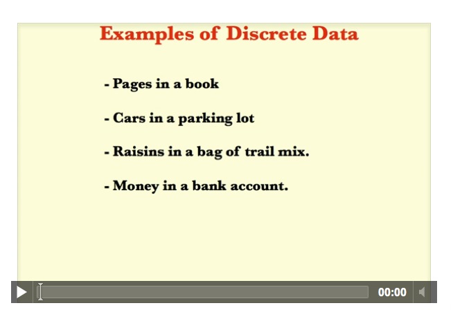 Discrete Data Tutorial | Sophia Learning