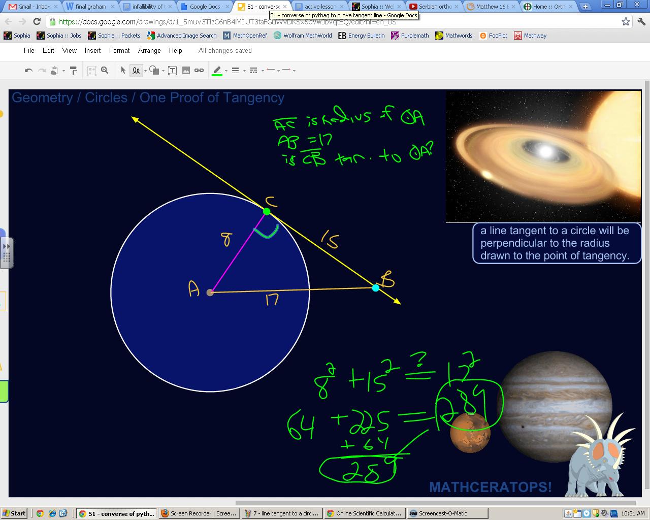 Proving Lines are Tangent to Circles Tutorial | Sophia Learning