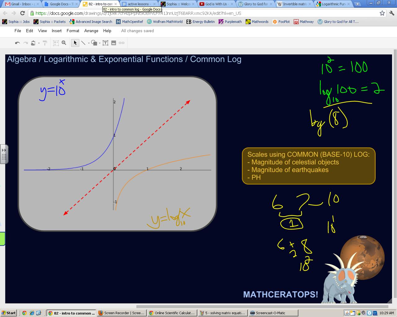 The Common Logarithmic Function Tutorial | Sophia Learning