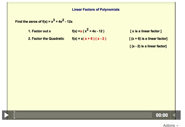 Linear Factors of Polynomials Tutorial | Sophia Learning