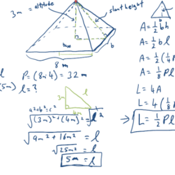 Lateral Area of a Pyramid Tutorial Sophia Learning