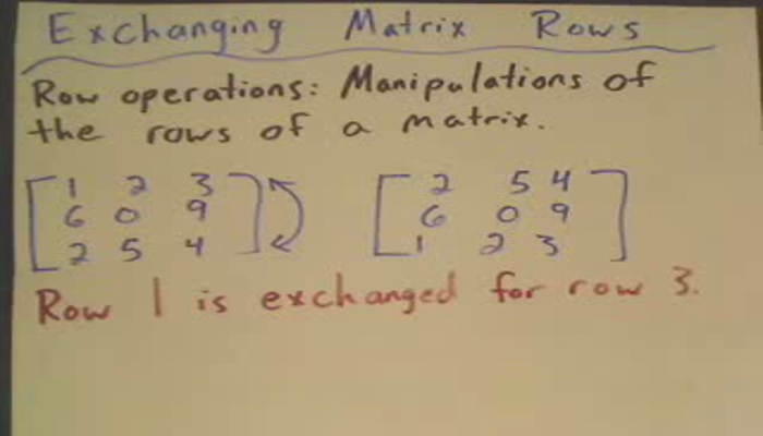 Interchanging Matrix Rows Tutorial | Sophia Learning