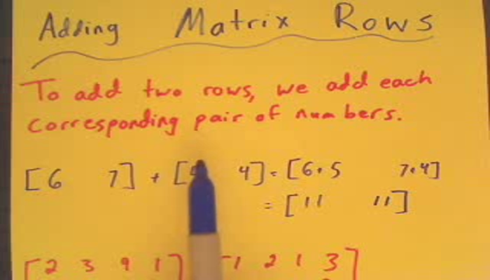 Adding Matrix Rows Tutorial | Sophia Learning