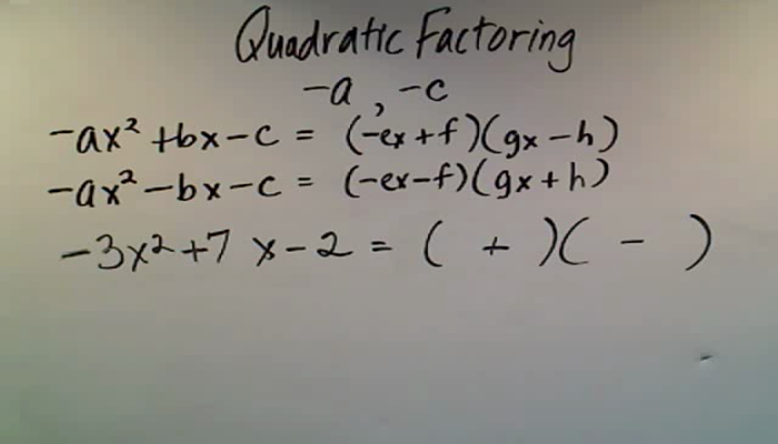 Factoring Negative A and C Tutorial | Sophia Learning