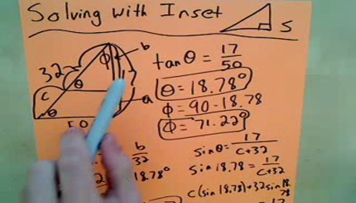 Solving Problems with Inset Right Triangles Tutorial | Sophia Learning
