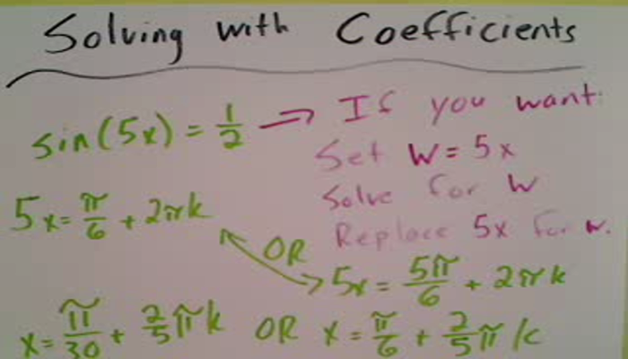 Solving for an Angle with a Coefficient Tutorial | Sophia Learning
