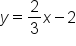 y equals 2 over 3 x minus 2