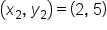 open parentheses x subscript 2 comma space y subscript 2 close parentheses equals open parentheses 2 comma space 5 close parentheses