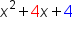 x squared plus 4 x plus 4