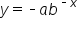 y equals short dash a b to the power of short dash x end exponent