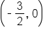 open parentheses short dash 3 over 2 comma space 0 close parentheses