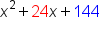 x squared plus 24 x plus 144